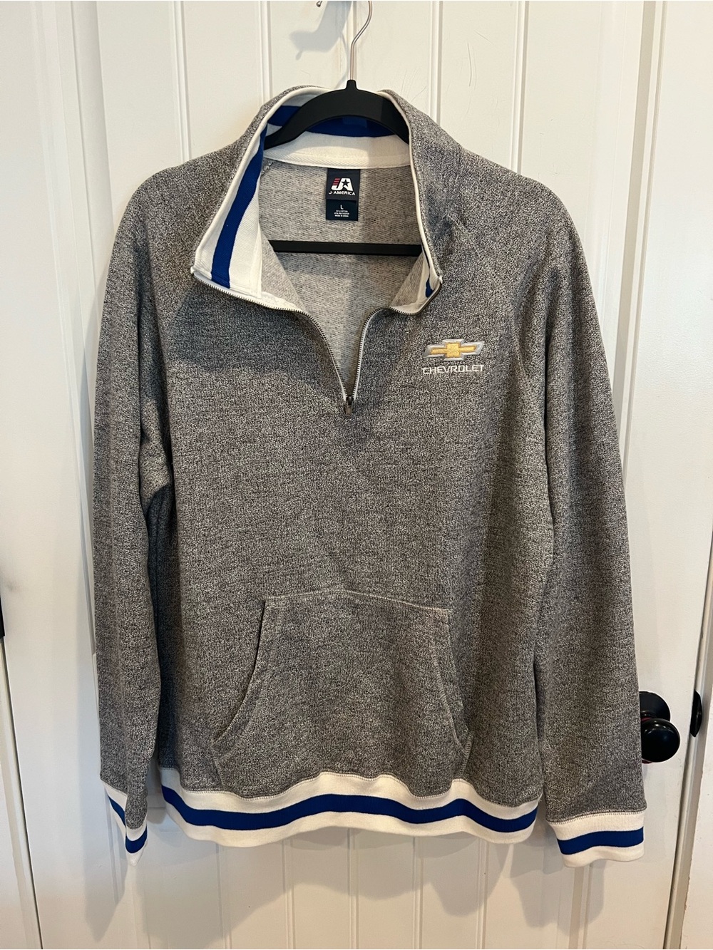 Chevrolet Gray 1/4 Zip Pullover Sweatshirt L